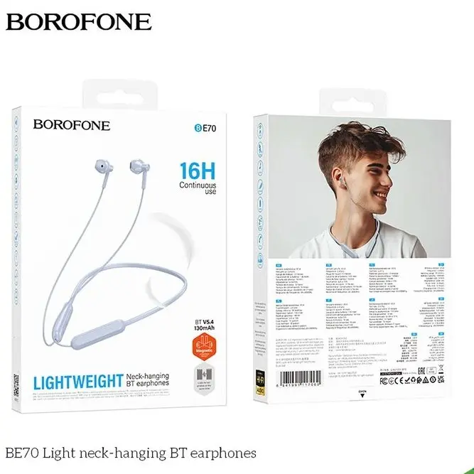Borofone BE70 Wireless Bluetooth 5.4 Light Neck Hanging Headphones - Perfect for Listening to Music and Calling