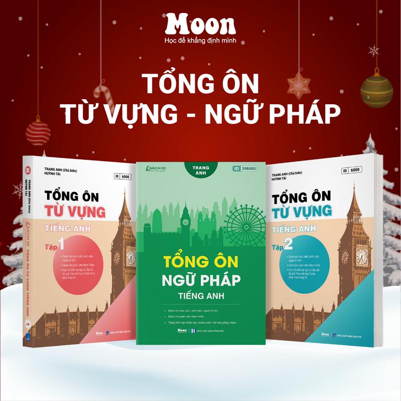 Combo Sách Tổng ôn ngữ pháp + từ vựng tiếng anh cô Trang Anh Moonbook