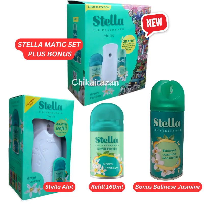 Stella Matic Set Alat dan Refill Lengkap Tinggal Pakai Pengharum Ruangan