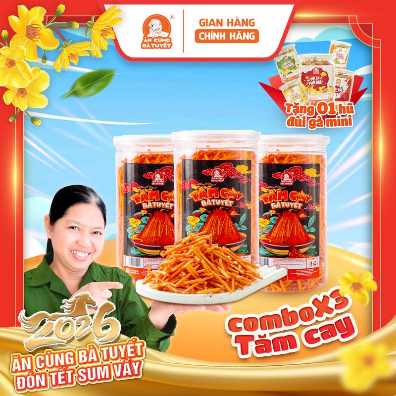Tặng 1 hũ đùi gà bất kì COMBO 3 HŨ TĂM CAY BÀ TUYẾT - ĂN CÙNG BÀ TUYẾT M21