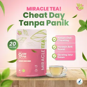 [NEW LAUNCH] Vityuu Miracle Tea - Teh Herbal Atasi Cheatday tanpa panik - Penjinak Jerawat & Solusi Wajah Bloated Teh Spearmint Teh Hijau