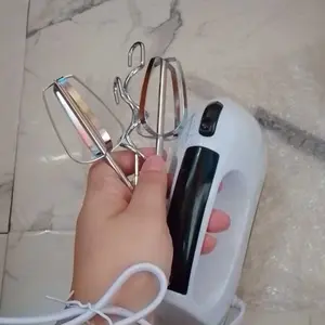 [COD]HAN RIVER Mixer/Hand Mixer HRDDQ01WT- Putih  Alat Pengocok Telor Pengaduk Adonan dengan 7 Kecepatan Otomatis Garansi Resmi  1 Tahun Peralatan