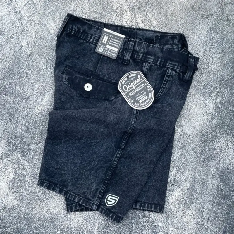 CELANA PENDEK KOLOR Celana Jeans Pendek Laki laki Warna Hitam Snow Celana Pendek Jeans Sandwash Pria Premium Celana Pendek Distro Warna Hitam Dewasa 1
