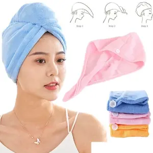 Handuk Keramas Pengering Rambut Microfiber Magic Towel Hair Drying Towel Cap Handuk Kepala Mini |AIO