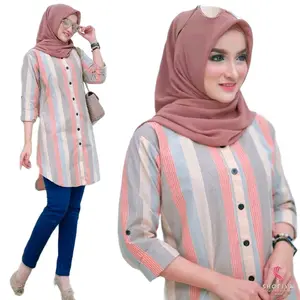 GERAI WINARTI TUNIK KOTAK BAHAN KATUN LD 100 KANTONG KANAN KIRI Atasan Wanita Muslim