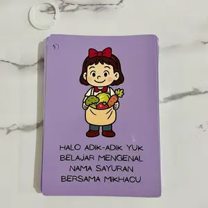 Flash Card Lucu Mengenal Nama Sayuran Anak Belajar Edukasi Kado Kartu