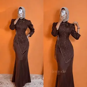 (NEW ARRIVAL) Ajeng Dress Janggan Gamis Brokat Payet - Dress Pesta Kondangan Lebaran Press Body 2026