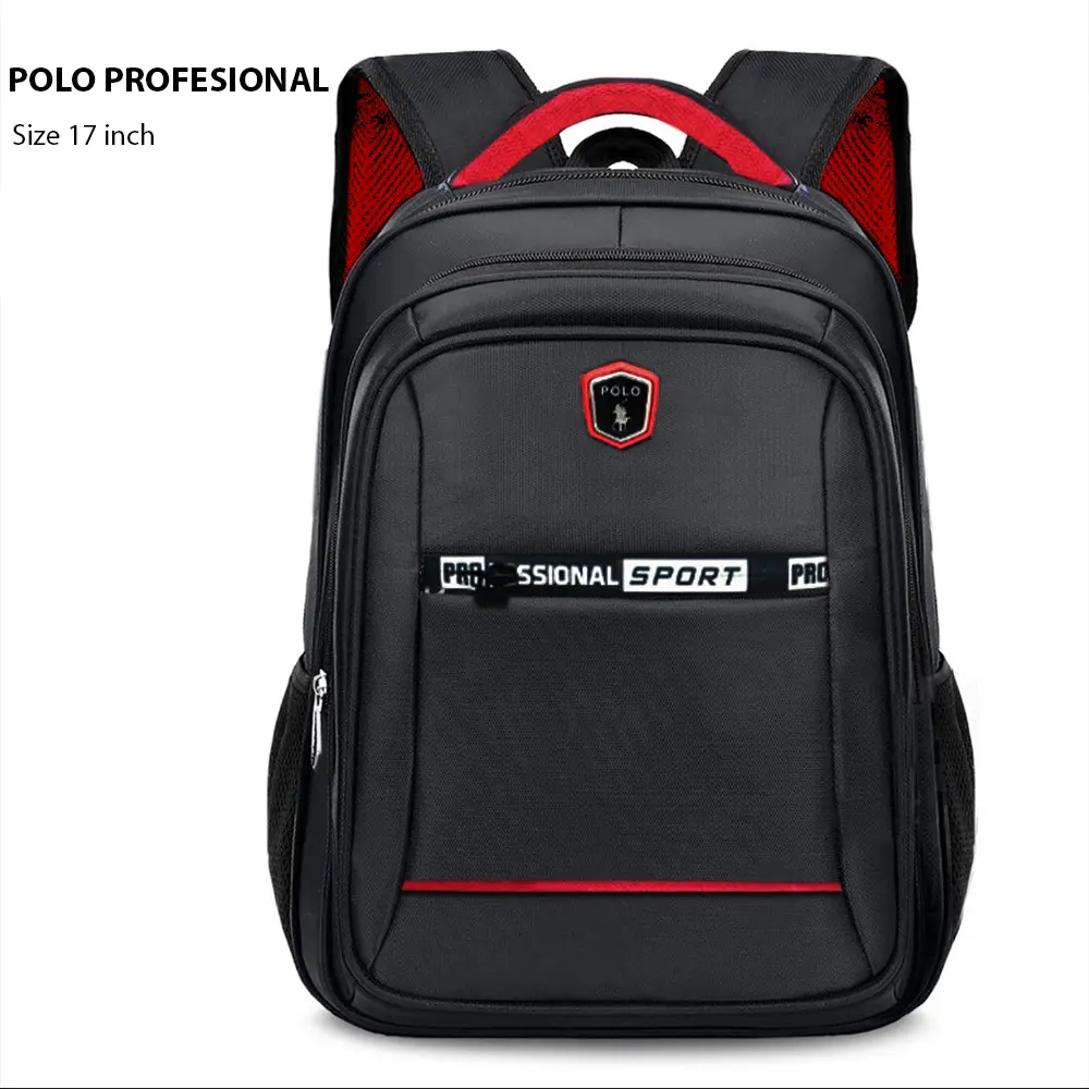 Ransel POLO Profesional Tas Ransel Laptop Tas Punggung Men Bag Pro-590 Tas Sekolah Tas Kerja dan Tas Kuliah + Bag Cover