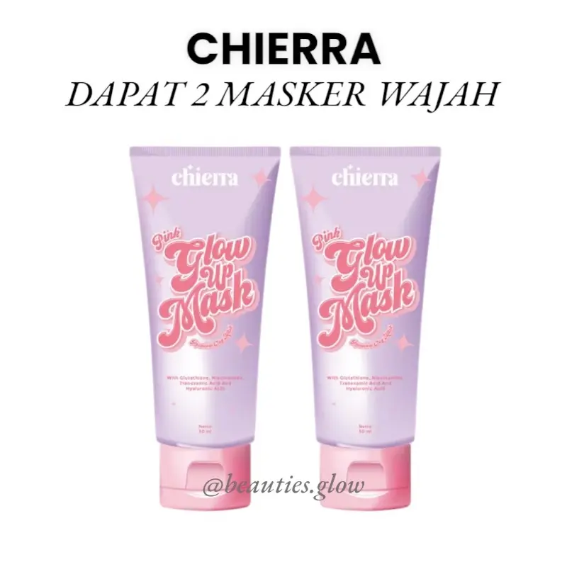 [DAPAT 2] CHIERRA PINK GLOW UP BRIGHTENING CLAY MASK - Masker Wajah Pencerah 0