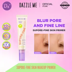 DAZZLE ME Supore-Fine Skin Makeup Primer Matte Oil Control 12H | Primer Wajah Blur Pori & Garis Halus Hydrating Soothing Booster untuk Makeup Flawless Tahan Lama