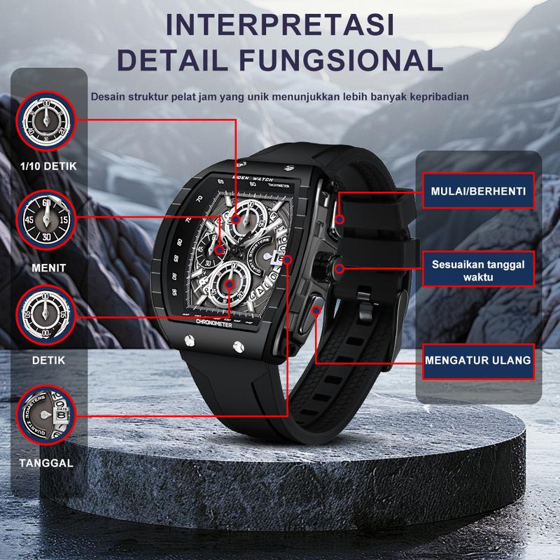 【003Harga telah diganti, cepat beli】BIDEN Jam Tangan Pria Anti Air Olahraga Multifungsi Tali Silikon Pria Jam Tangan Cowok Original YNR028 8