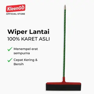 Wiper Lantai Karet Asli Anti Air - Gagang Panjang 120cm, Anti Licin, Pel Kamar Mandi Viral | Bisa COD | KleenGO Official