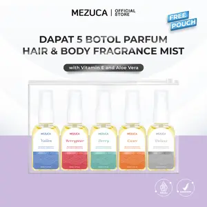 [Dapat 5 Botol] Parfum Hair & Body Fragrance Mist Mezuca 30mL with Vitamin E and Aloe Vera BPOM