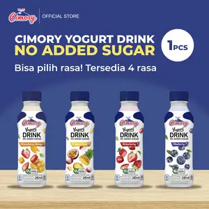 Cimory Yogurt Drink 240ml No Added Sugar 1 pcs - Yogurt segar tanpa sugar, tinggi kalsium dan sumber serat, tersedia 4 rasa