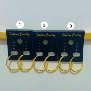 anting bulat polos dan ukir import best kuning perhiasan  Earrings