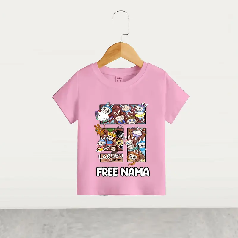 (FREE NAMA) KAOS ANAK UNISEX MOTIF L4BUBU USIA 1-10THN COTTON COMBAD 30S 2