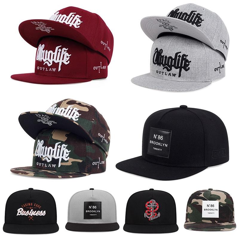Mũ Snapback Thug Life Thêu 2PAC, Nhiều Kiểu Có Sẵn, Dành Cho Thanh Niên, Phong Cách Hip Hop, Thích Hợp Cho Golf, Mũ Vành Thời Trang