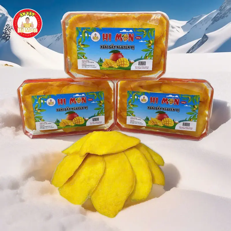 Hi Mon/VY ANH MIỀN TRUNG (COMBO) ( 1.5KG GỒM 3 GÓI XOÀI SẤY DẺO )Tặng bánh tráng trộn vị ngẫu nhiên 5