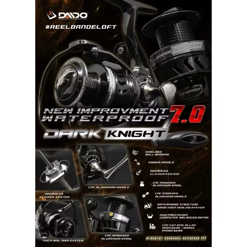 DAIDO DARK KNIGHT waterprooof 7.0 Reel Pancing Spinning