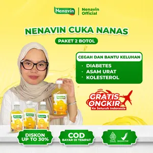 Nenavin Cuka Nanas Paket 2 Botol Multivitamin Bantu Kontrol Gula Darah Kolesterol & Asam Urat Sudah BPOM Halal MUI
