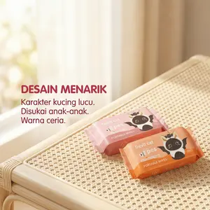 Tisu basah mini, mudah dibawa, formula air murni, tanpa bahan kimia.