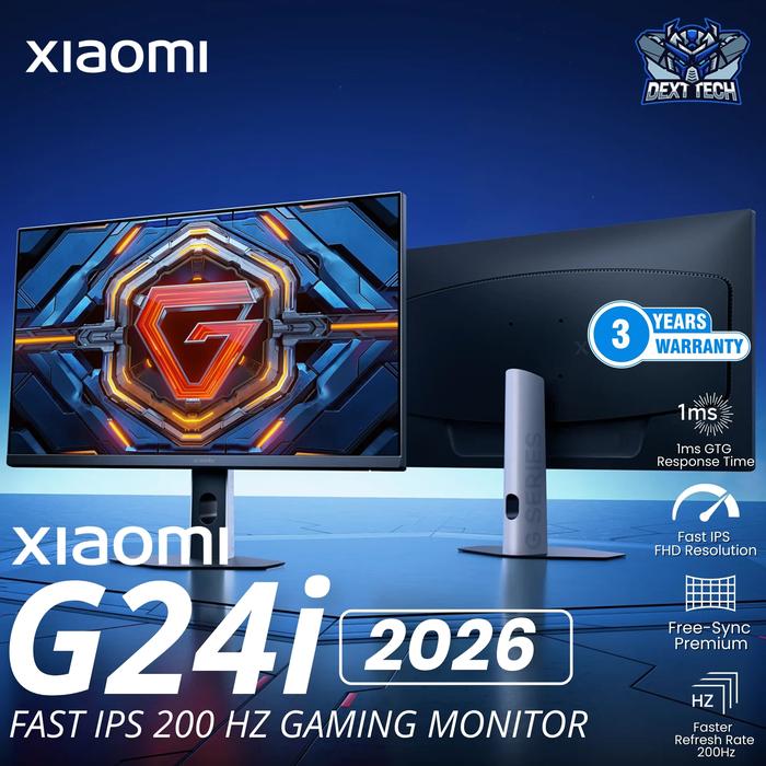 Gambar XIAOMI G24i Gaming Monitor 24” (23.8Inch) 200Hz Fast IPS FHD 1ms AMD FreeSync HDR HDMI DP dari DextMall Kota Semarang Tokopedia