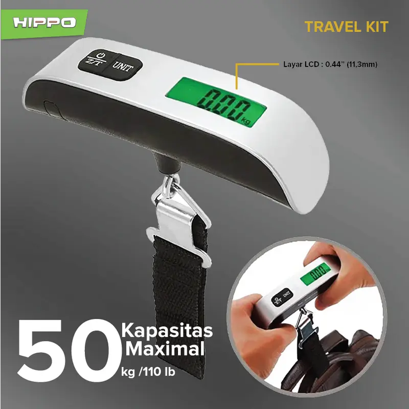 Hippo Travel Electronics Luggage Scale / Timbangan Koper Digital Traveller obeng magnetik 3