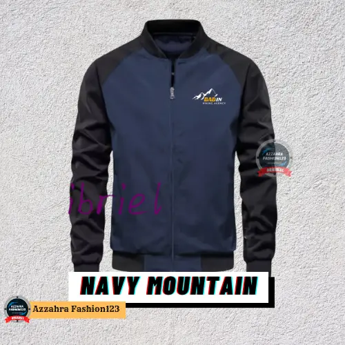 JAKET PRIA KATUN FLACEE SIZE Ziper MOUNTAIN KOMBINASI DISTRO WINDBREAK BASEBALL KERAH PENDEK MURAH TERLARIS Keren Casual Tebal Fleece Hitam
