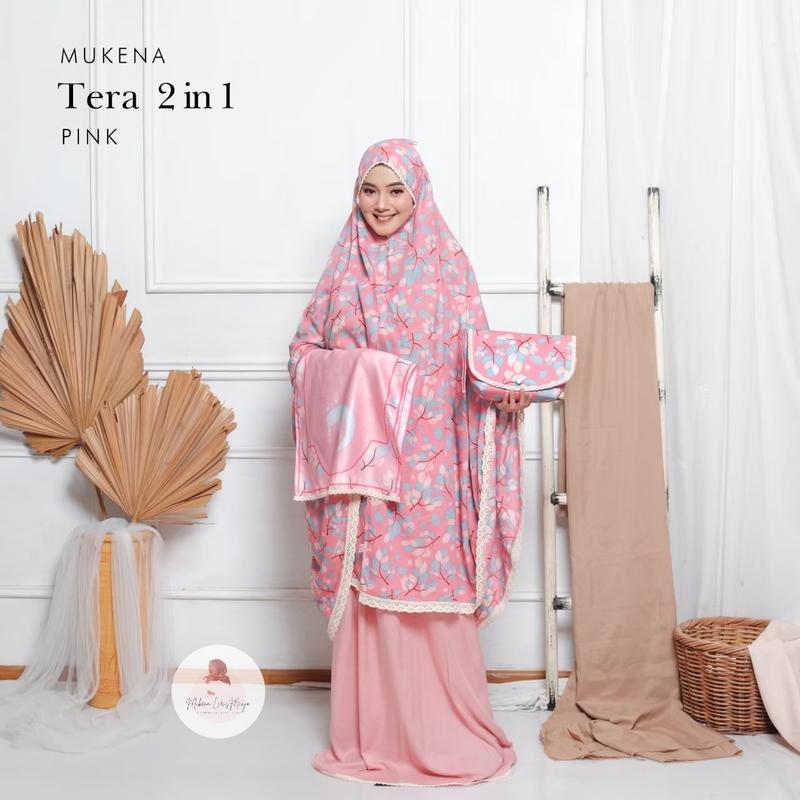 mukena rayon printing tera 2in1 (free tasbih) // cuci gudang last stock 3