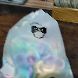 Karet rambut 200pcs / karet rambut donut pouch warna warni