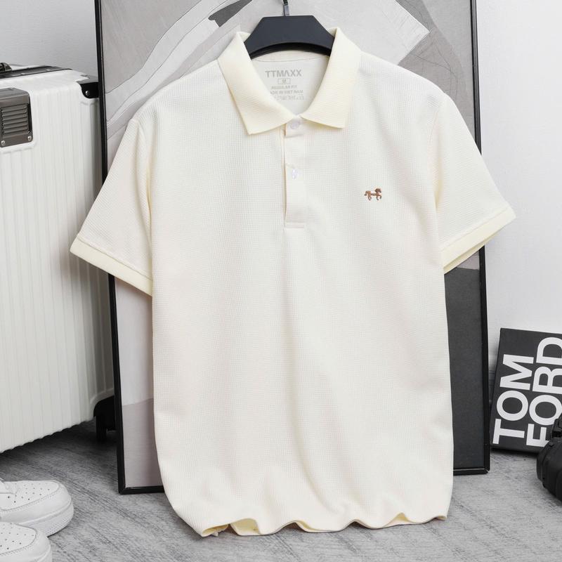 Áo Polo Nam TTMAXX Waffle Mới, BO dệt gân Sọc , logo Thêu Tỉ Mỉ Chắc Chắn Phối 2 màu. Áo Có Xẻ Lai