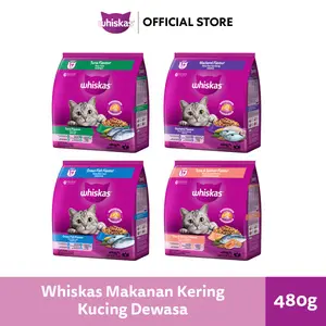 WHISKAS Makanan Kering untuk Kucing Dewasa Pilih Rasa - 480gr