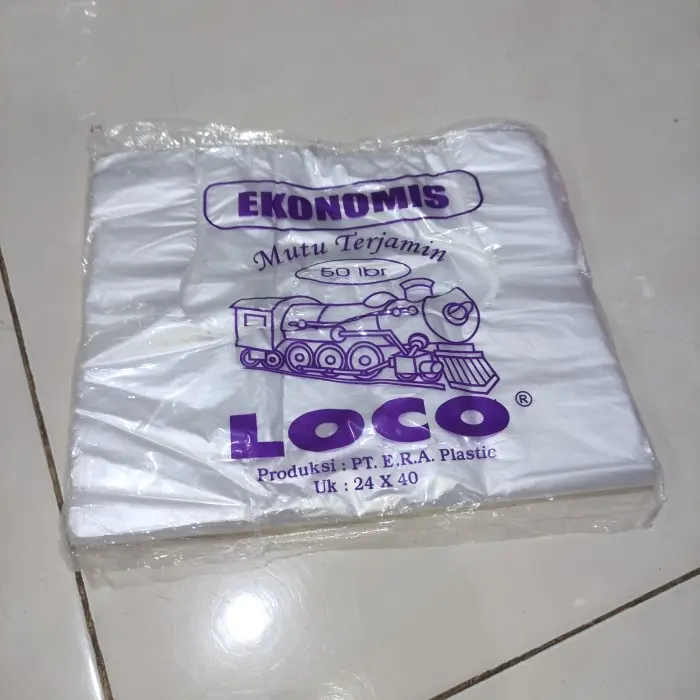 M✪VQ KANTONG PLASTIK KRESEK LOCO EKONOMIS 15X30 BENING ISI 50 LEMBAR A✪MD