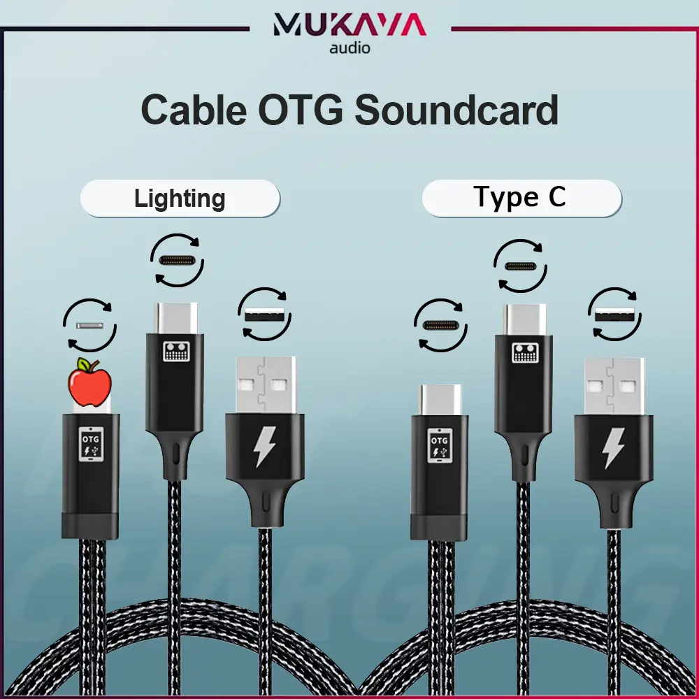 [Local Stock] bonkyo OTG charging and live broadcast cable conversion cable Type-c/ iPhone conversion cable PC audio cable live broadcast