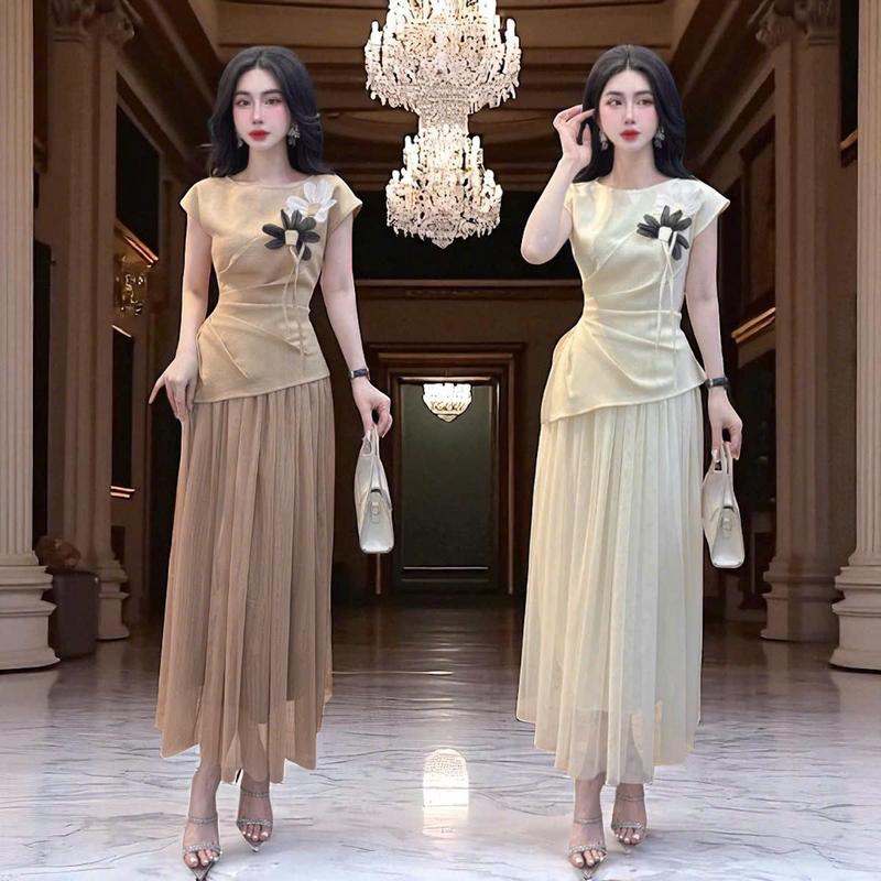 ( ĐỌC LƯU Ý ỦI GIÚP SHOP ) Set áo váy CRAZYTEEN S6328 gồm áo kiểu lệch tà và chân váy để đi chơi ( Áo kiểu/ Chân váy ) Set đồ sang chảnh