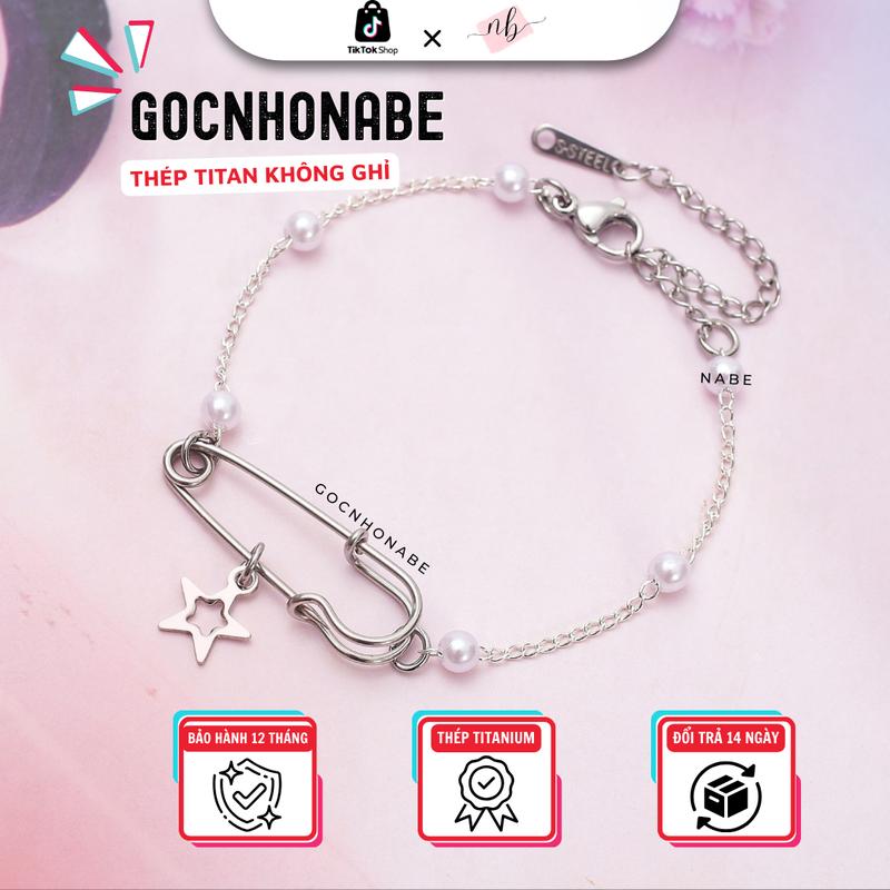[ KHÔNG ĐEN GHỈ ] Safety pin lớn - Vòng Tay Safety Pins Lonely Star Vì Sao ? vòng tay nữ titanium Phụ Kiện