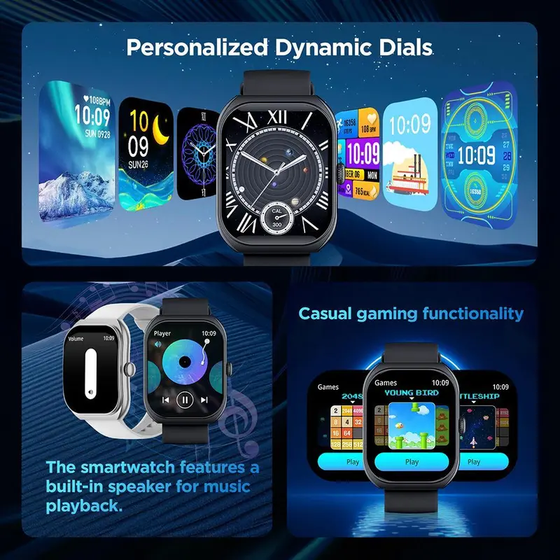 SKMEI B59 Smart Watch Model baru | Layar TFT melengkung 2,01 inci | Tahan air 1ATM | Panggilan Bluetooth | Wallpaper kustom jam tangan pintar Pemantauan kesehatan jam tangan pintar Jam tangan pria Jam tangan wanita 1