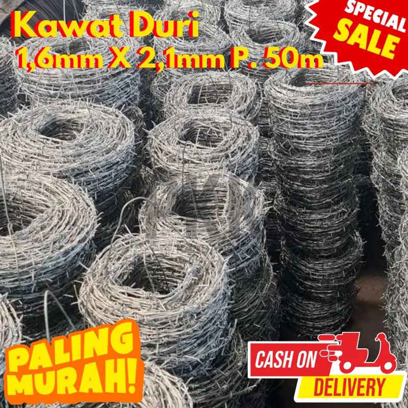 Kawat Duri 1,6mm X 2,1mm P. 50m Galvanis Anti Karat 5