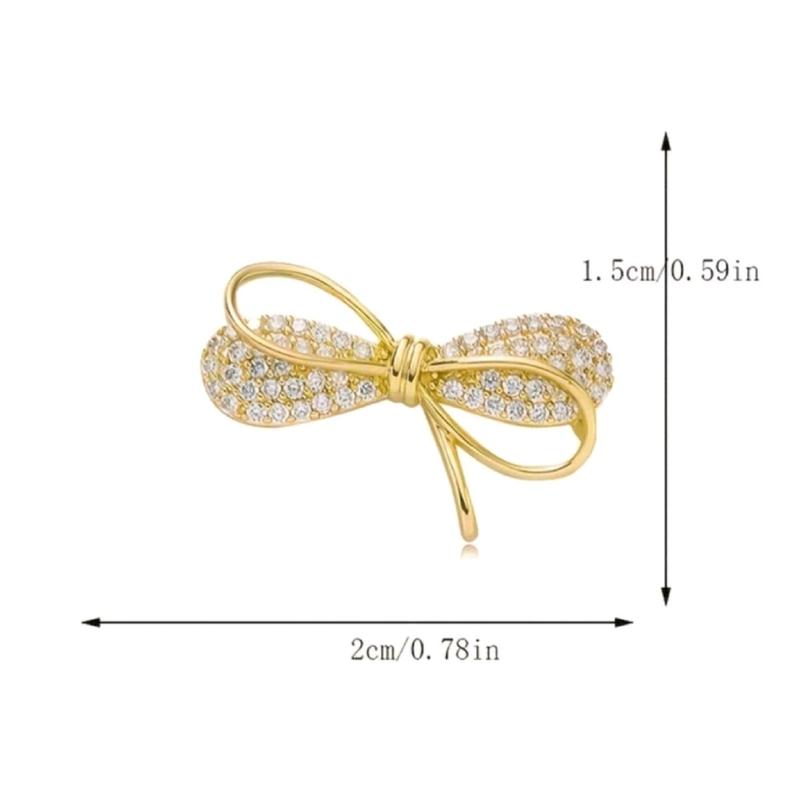 Bros Dagu Mini Pita Kecil Aloy Gold 2x1.5cm - Elegan dan Menarik 1