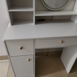 Homedoki Meja Rias Minimalis/Meja Rias Led/Meja Rias Lampu/Meja Rias Aesthetic/Meja Rias Sliding/Meja Make up