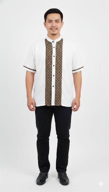 Big Size Jumbo Baju Koko Pria Muslim Dewasa Lengan Pendek Baju Koko Batik Kobata Terbaru