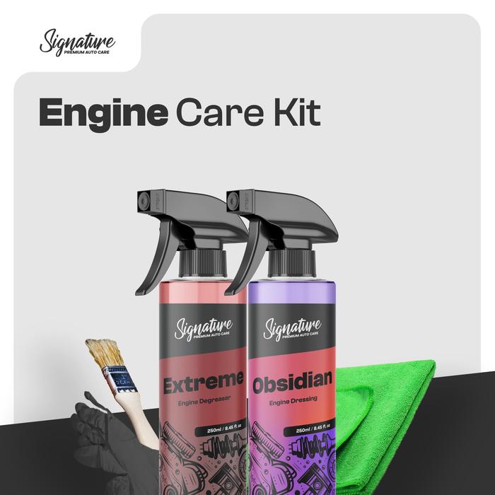 Gambar Paket Pembersih Pengkilap Semir Mesin Perawatan Mesin Mobil Motor | Engine Care Kit by Signature Auto Care - EXTREME + OBSIDIAN + CB + G + MC dari Signature Auto Care Kota Semarang Tokopedia