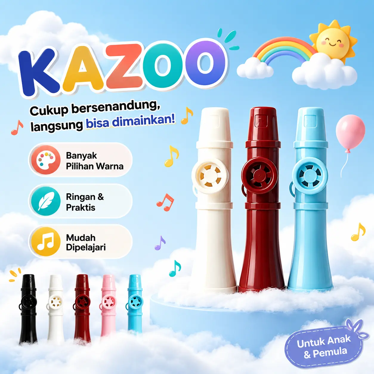 Kazoo Profesional Baru Versi Upgrade Suling Dipelajari Suara  Alat Musik untuk Anak dan Pemula Pendamping Gitar Peluit Kazoo Alat Musik Suling Bambu Saxophone Harmonica Flute Seruling Bambu Harmonika