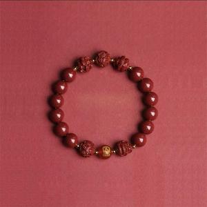 Gelang Tangan Cinnabar, Tiga Dalam Satu, Enam Dalam Satu, Naga Zodiak, Harimau, Kuda, dan Gelang Ular, Model Baharu, Untuk Lelaki dan Wanita, Tahun Kelahiran, Gelang Pasir Ungu dan Emas Bangles Bracelets Jewelry