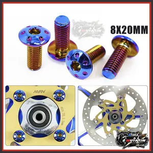 ATAKA titanium baut disc BAUT piringan cakram Kaliper Baut 220mm 260mm 300mm (drat 12-2CM) UNIVERSAL HONDA YAMAHA Kawasaki Suzuki