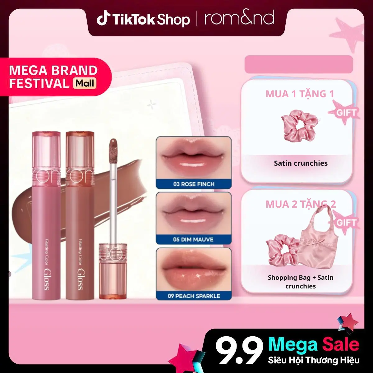 Son Bóng Hàn Quốc Romand Glasting Color Gloss 4g Cosmetic Trang Điểm