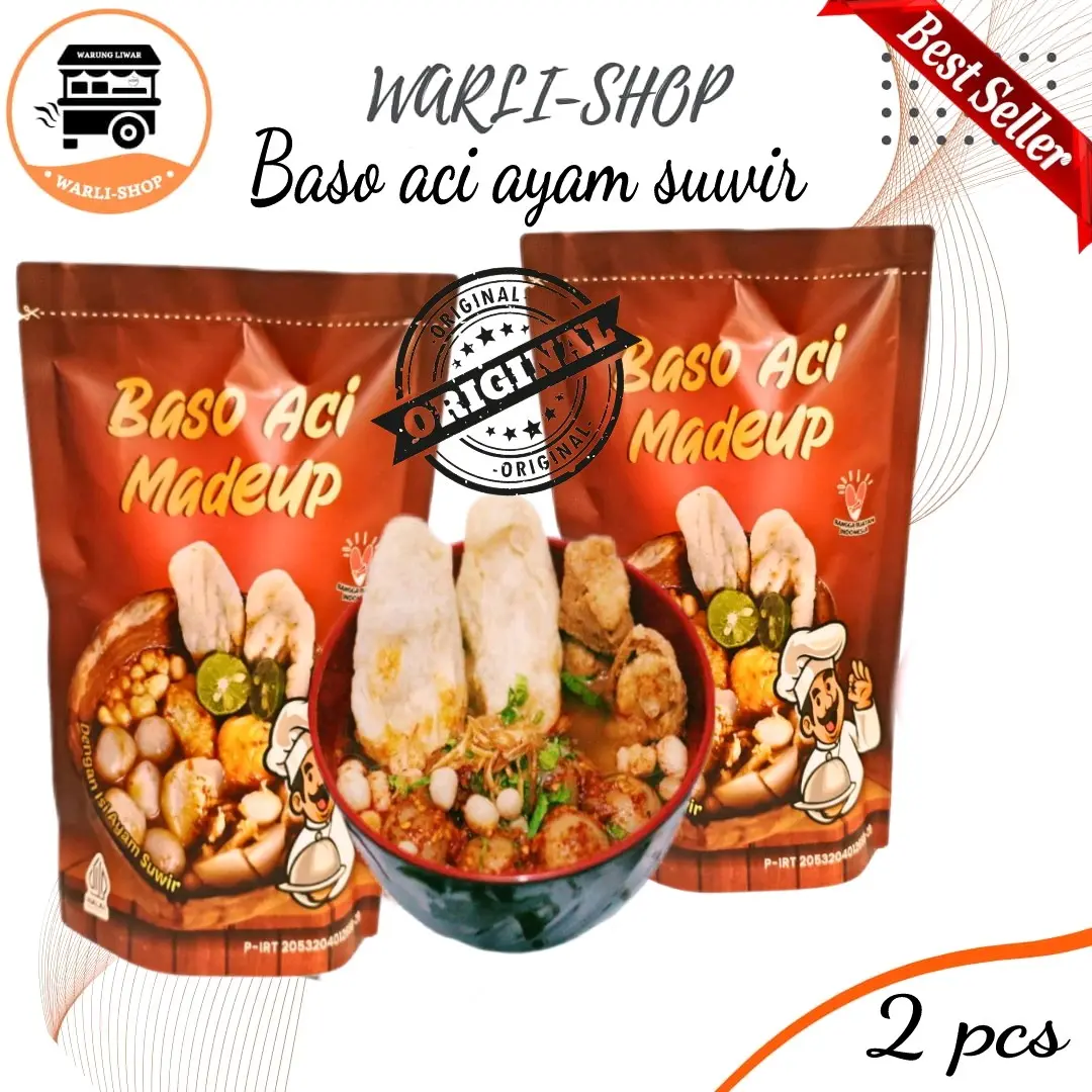 paket 2 pack baso aci instan premium baso aci instan ayam suwir baso aci intan chili oil baso aci instan pedas siap saji Makanan Food Seblak Kuah Sambal Merah