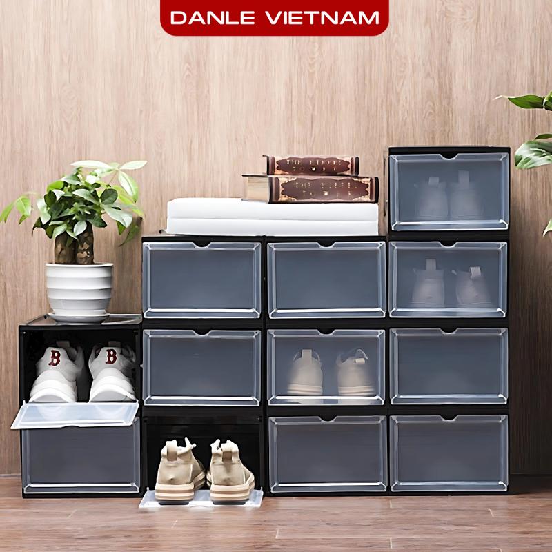 Combo 5 Hộp Đựng Giày Nhựa Cứng Cao Cấp Size Lớn, Box Đựng Giày, Hộp Để Giày Dép Nam Châm Lắp Ráp Tiện Lợi ( Loại Xịn ) DANLE