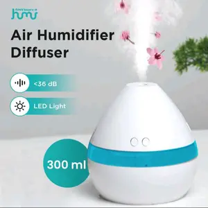 Humidifier Diffuser Aromatherapi Aromatherapy Pelembab Ruangan Kamar Tidur Tekstur Kayu dengan Lampu RGB 300 ml Untuk Bayi Flu dan Batuk Portable Portabel Anti Bising