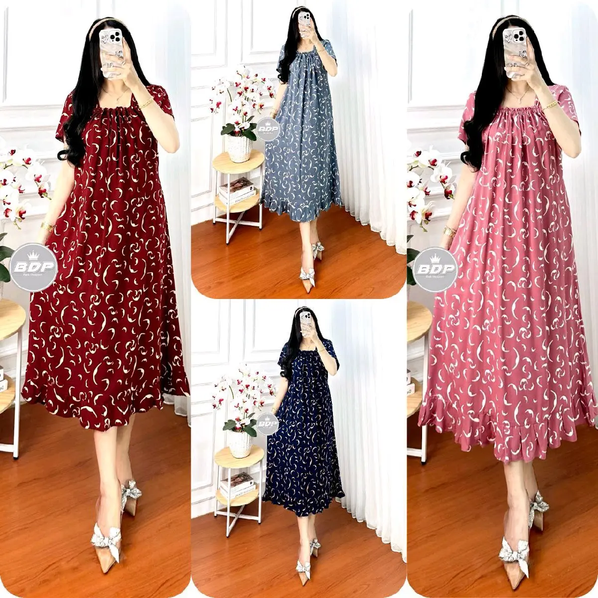 VLSTORE DASTER FUJI LENGAN PANJANG rayon tebal ld 115 dada kerut
